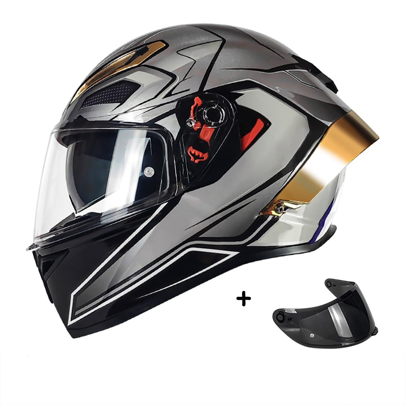 Casco de motocicleta con amplio ángulo de visión certificado DOT/ECEC, casco de motocicleta transpirable y cómodo, casco de motocicleta de viaje, que garantiza la máxima seguridad B,XL