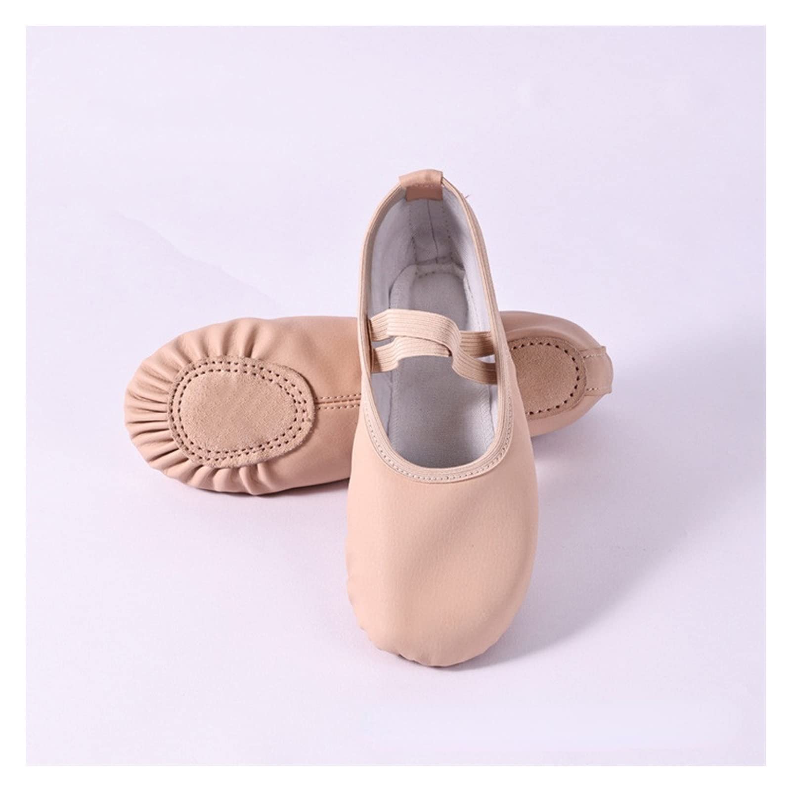 Zapatos de Baile Zapatillas de Ballet Zapatillas de Ballet para niñas Suelas de Cuero Zapatos de Baile Zapatillas de Ballet de Lona para niñas Pisos (Color : Free Lace Full Sole, Shoe Size : 37) (FR