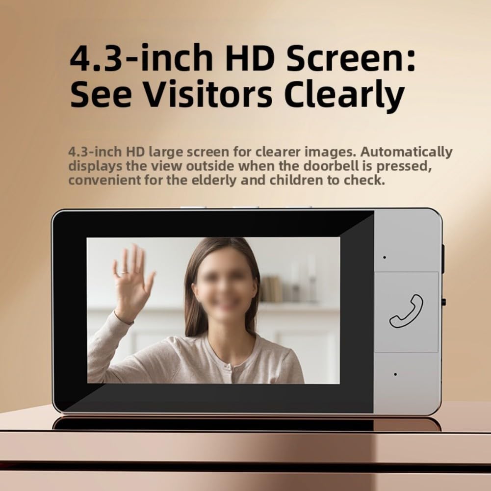 Caméra à écran, interphone sans fil 1080p 4,3"