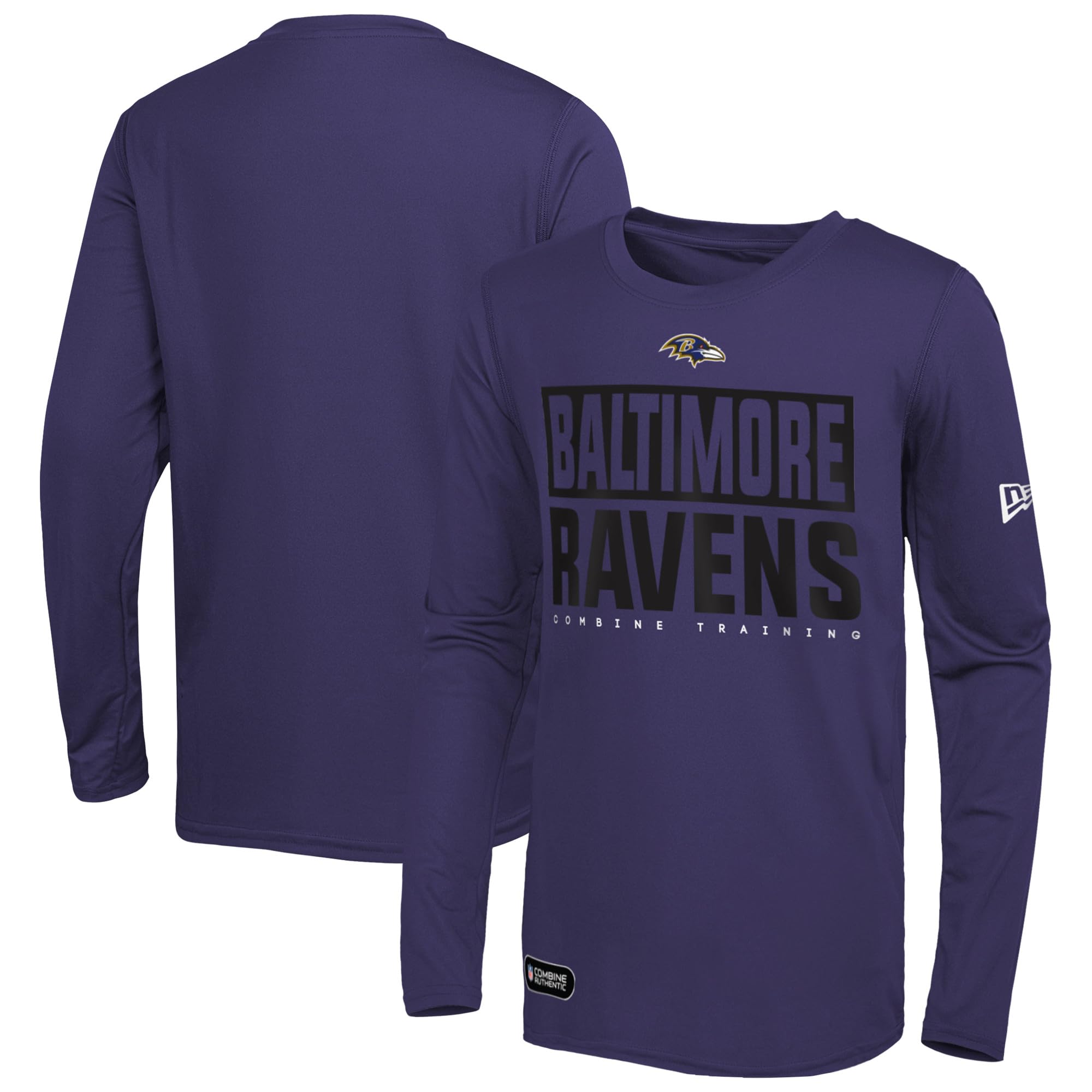 New Era Men's Purple Baltimore Ravens Combine Authentic Offsides Long Sleeve T-Shirt