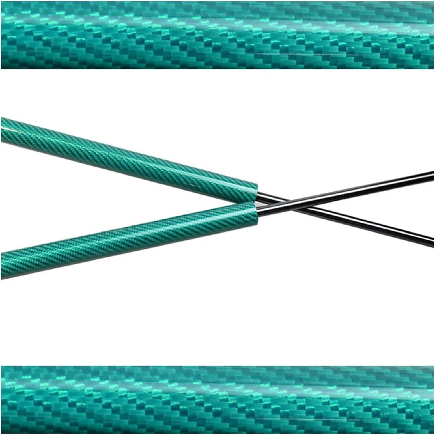 Rear Tailgate Compatible With Hummer H2 2002-2009 SUV Except H2T SUT Tonneau Cover Boot Lift Support Rods(Green carbon fiber)