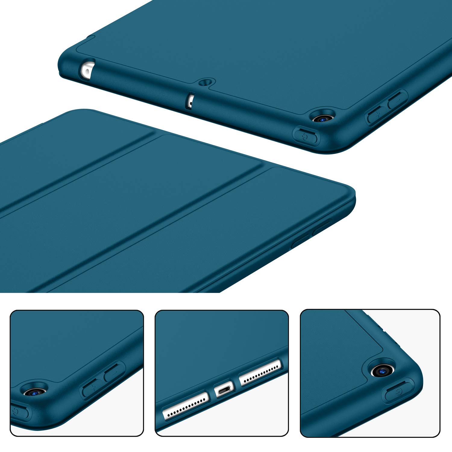 iMieet Etui na iPada 9.7 (model 2018/2017, 6./5. generacji), etui Smart Cover z uchwytem na ołówki i miękką silikonową ochroną tylnej części ciała dla niemowląt, osłona do automatycznego budzenia