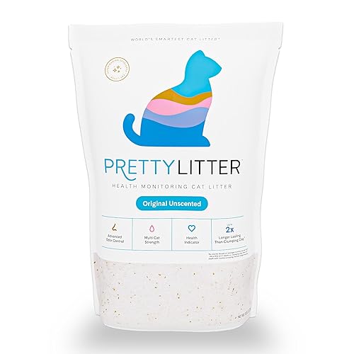 Product Title: PrettyLitter Health Monitoring Cat Litter, Original Unscented Non-Clumping Crystal Litter (6 lbs)
