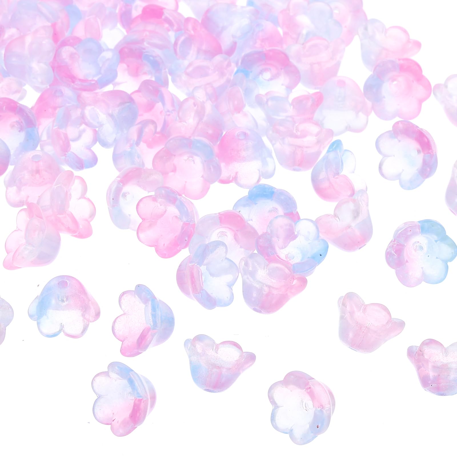 100 Perline A Fiore In Vetro Sfumato | Per Bracciali, Orecchini, Collane Fai Da Te | Decorazioni Creative E Eleganti - Foto 6