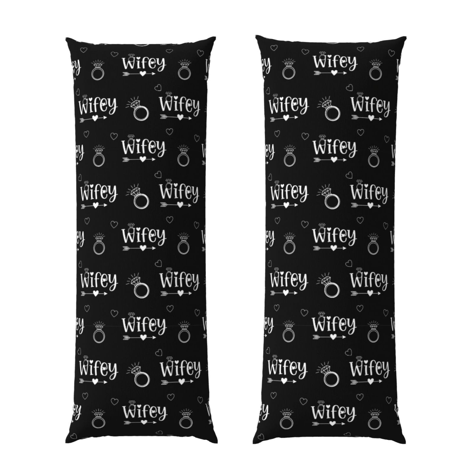 Body Pillow Cover 20x54 Inch, Love Heart Diamond Bride Wifey, Luxury Cozy Long Pillowcase with Zipper, Softffy Rectangular Case for Couch Bed Home Hotel