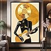 BMGKYAGL Abstract Gold Vinyl Record Music Woman Head Portrait Posters Prints Retro Style Art Canvas Painting Home Decor(50x70cm/Frameless) #1