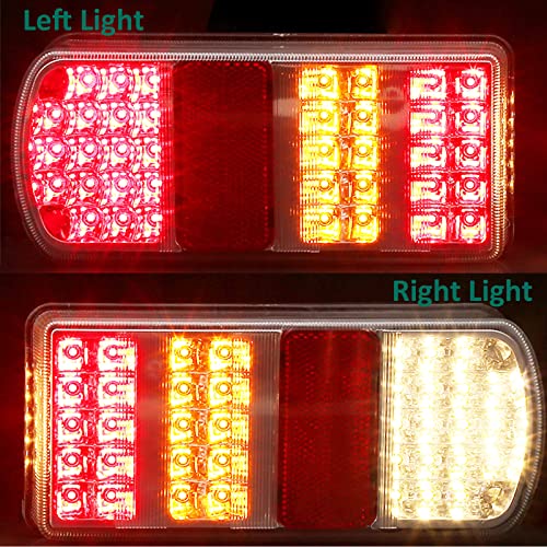 DARKGUARD Rückleuchten Anhänger Satz Led 12v,Rücklicht Heckleuchten Anhänger Led Verkabelt mit 13 poligem Stecker - 5,2m Kabel- 2x 5poliger Bajonettverbindung E4 Prüfzeichen 7Funktion Wasserdicht – Bild 5