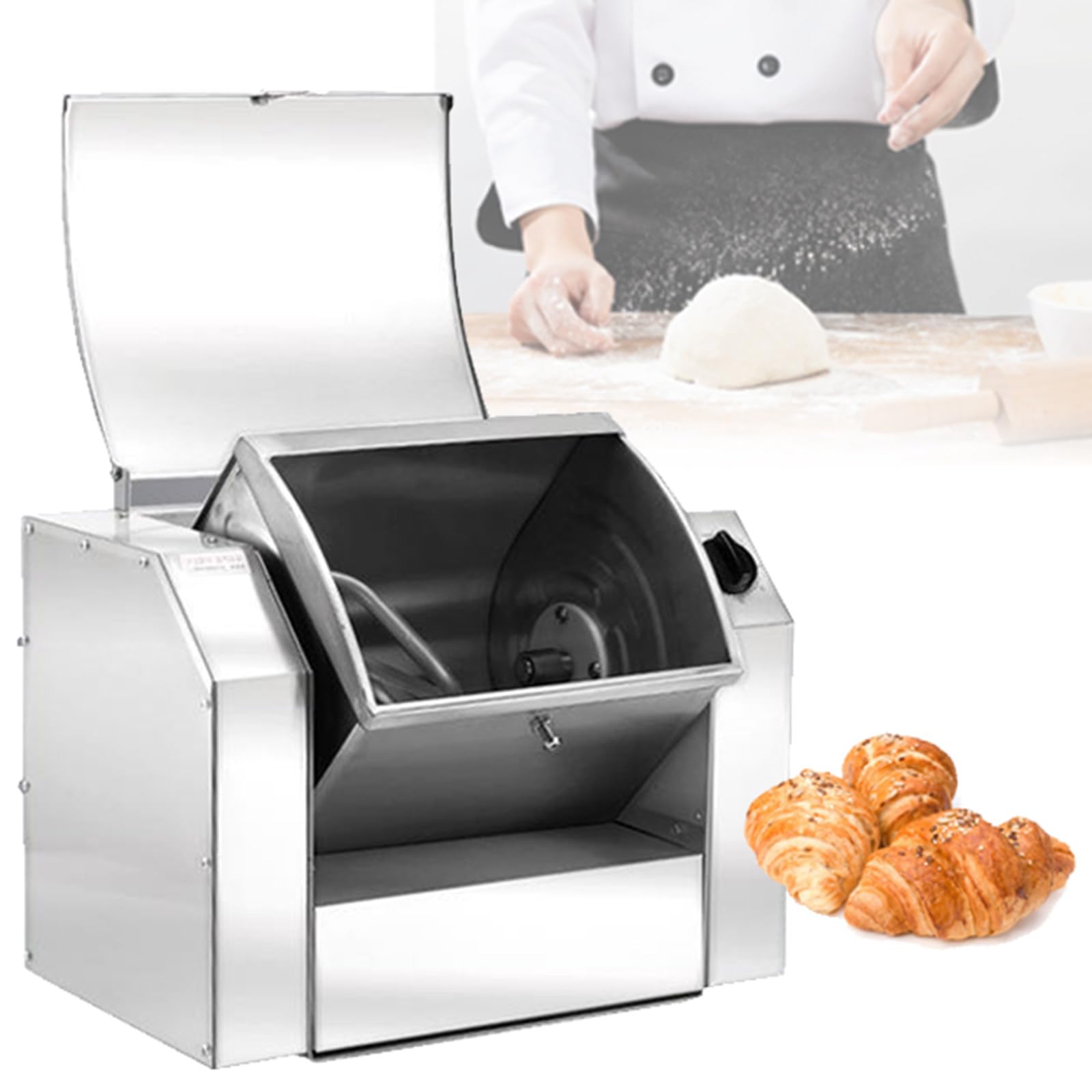 GLJTUO mixers for baking Commercial Kneading Machine Commercial Food Mixer, Electric Kitchen Dough Mixer, Vertical Mixer with Timing Function, Suitable for Kitchen,3kg