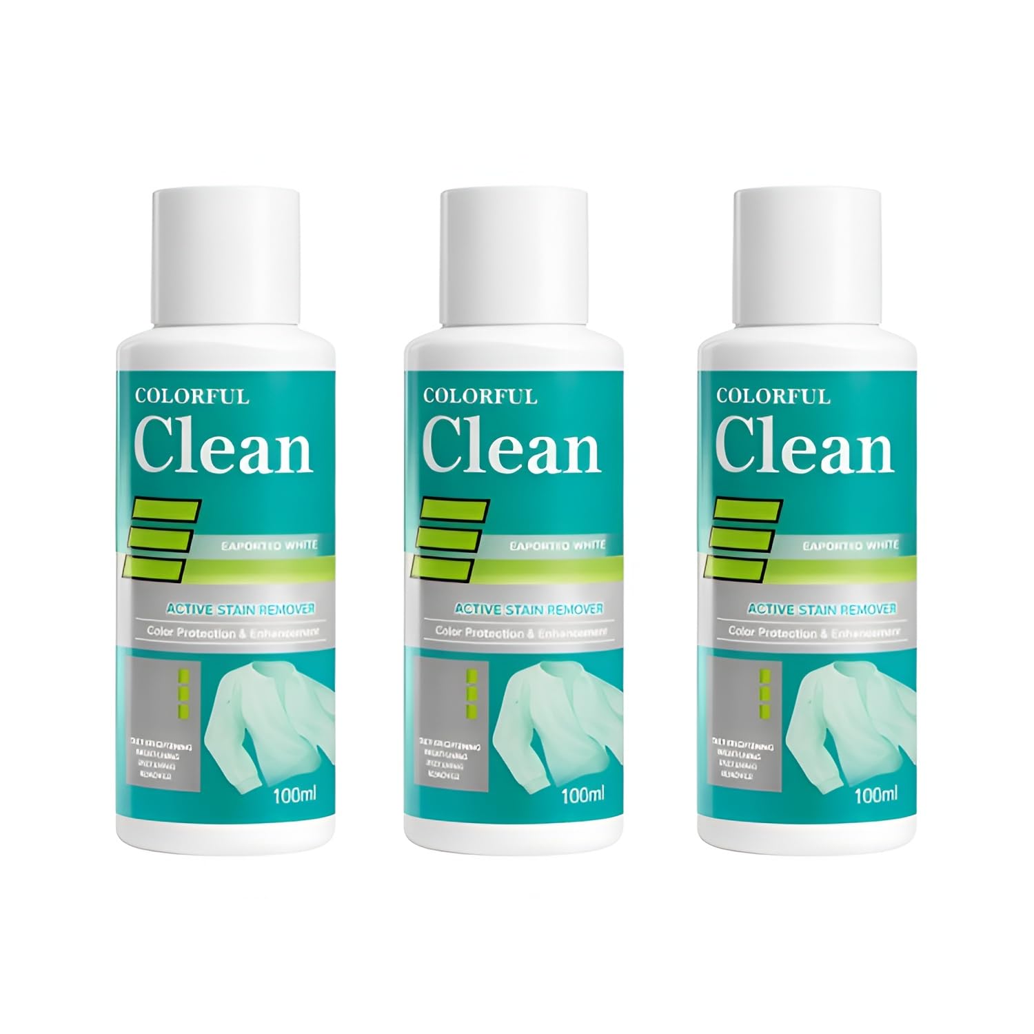 Colourful Clean Laundry Cleaning Solution for Clothes 100ml Each, Pack of 3 – Powerful Stain Remover & Fabric Refresher, Gentle on Fabrics, Safe for All Washers, Suitable for White & Colored Clothes-image-30