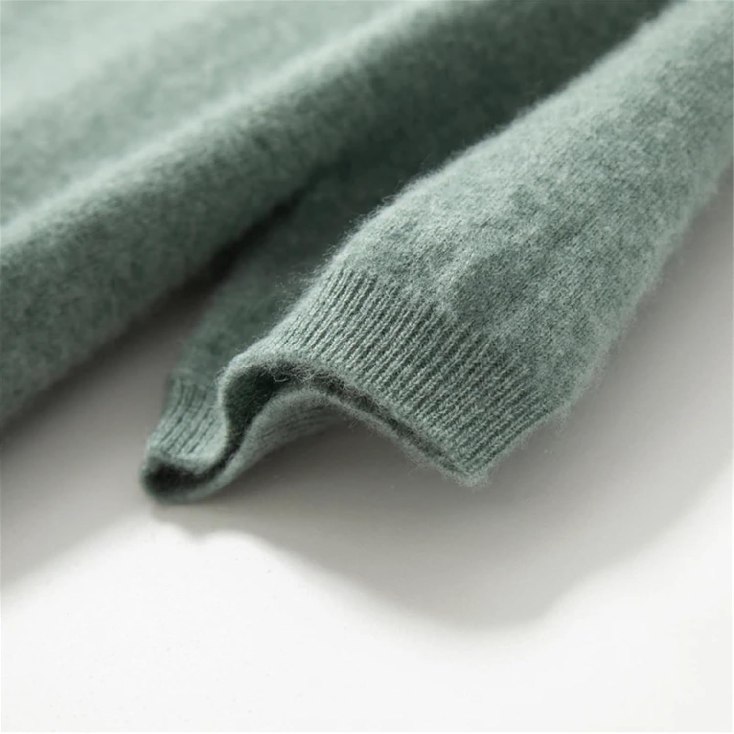 Alloaone Men's Wool Short Sleeve Knit Bottoming Shirt Warm Sweater Round Neck Half Sleeve T-Shirt