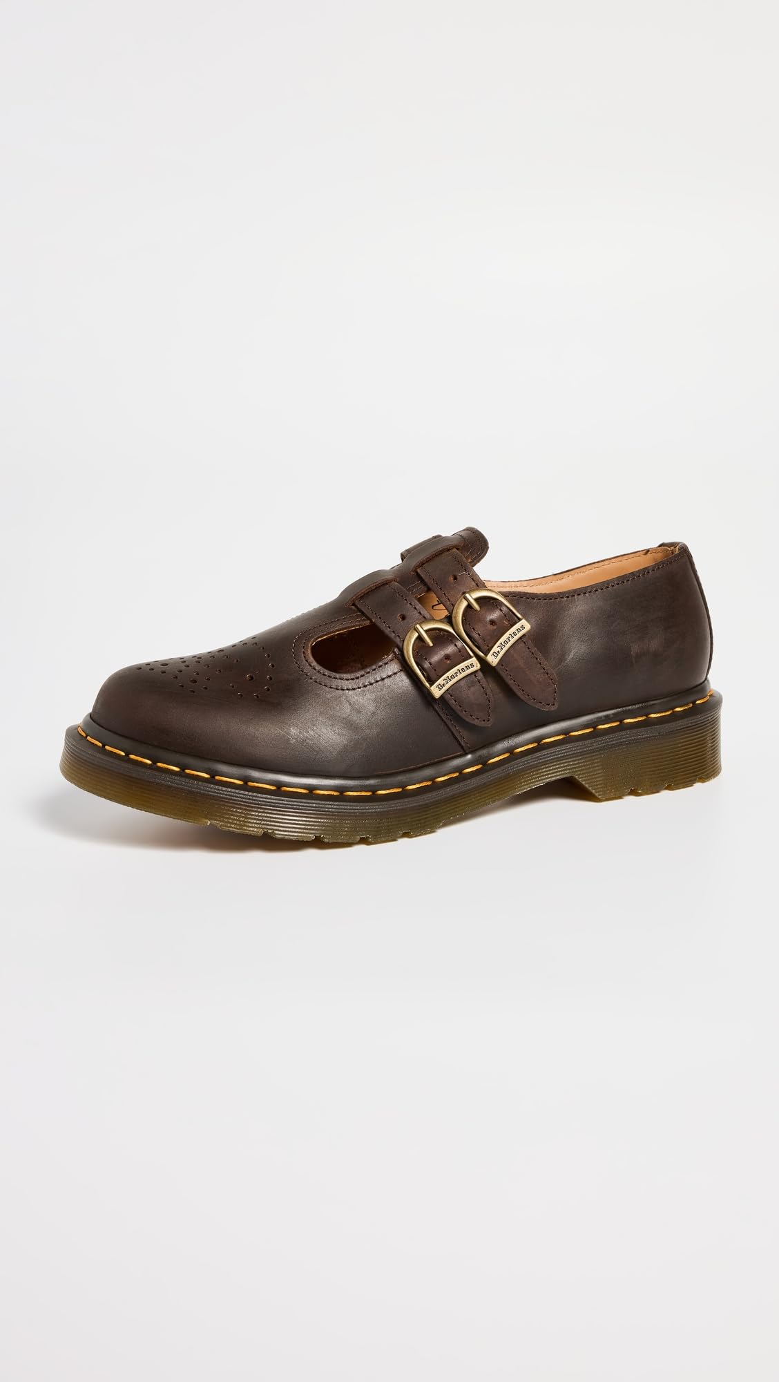 Dr. Martens 8065 Mary Jane feminino, Marrom escuro Crazy Horse, 38