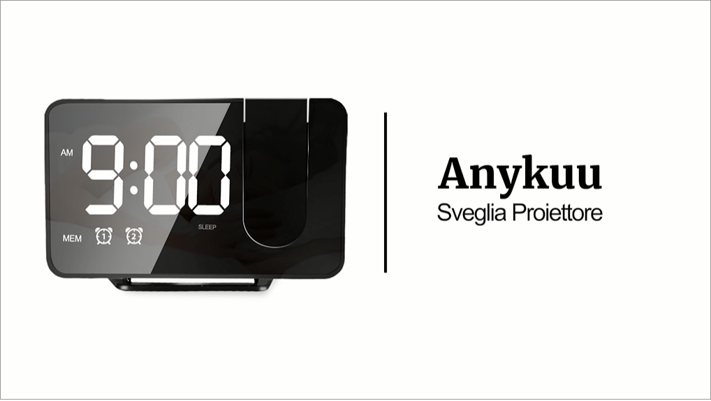 Sveglia Con Proiettore 180° - Digitale Con Temperatura E USB - Foto 13
