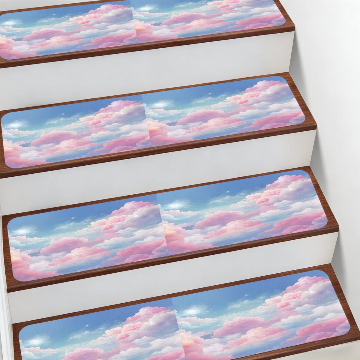 Alfombra de escaleras para evitar resbalones Mexpekil con diseño cielo de ensueño