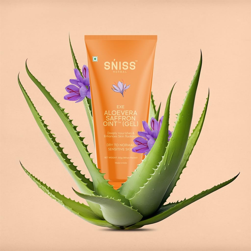 SNISS Herbal Aloevera Saffron Gel, Natural Nourishing Skin Care