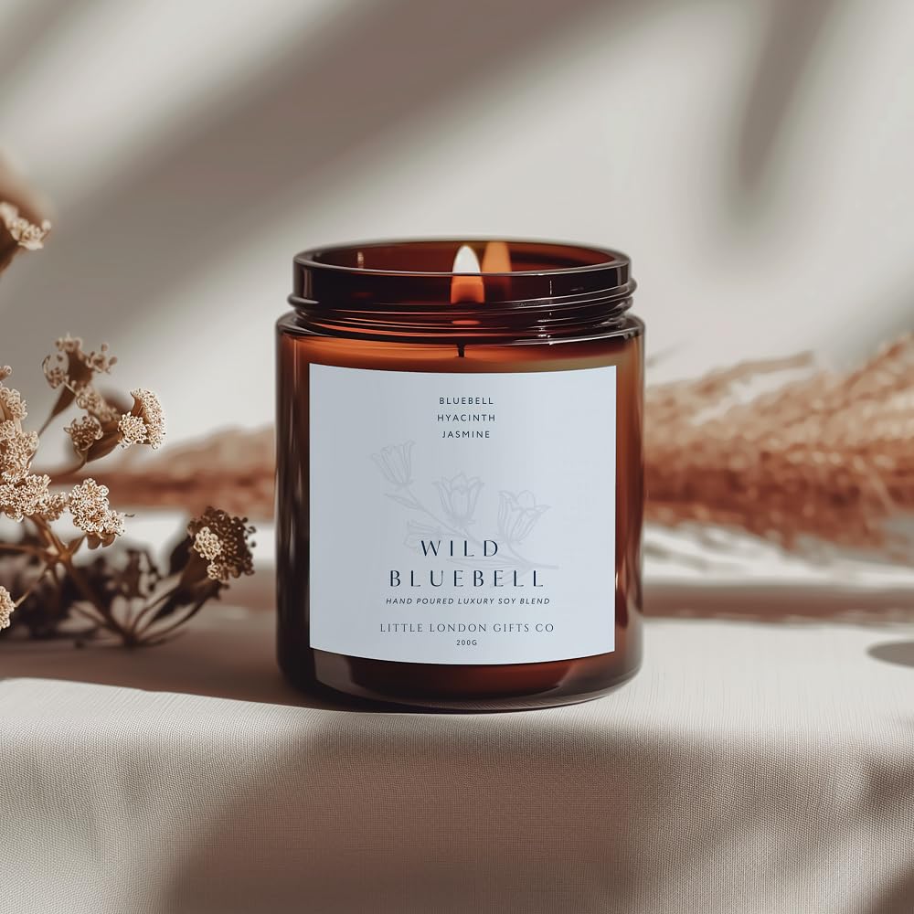 Little London Gifts Co Amber Luxury Soy Candle Gift - Highly Scented Candles - Perfect For Mother's Day
