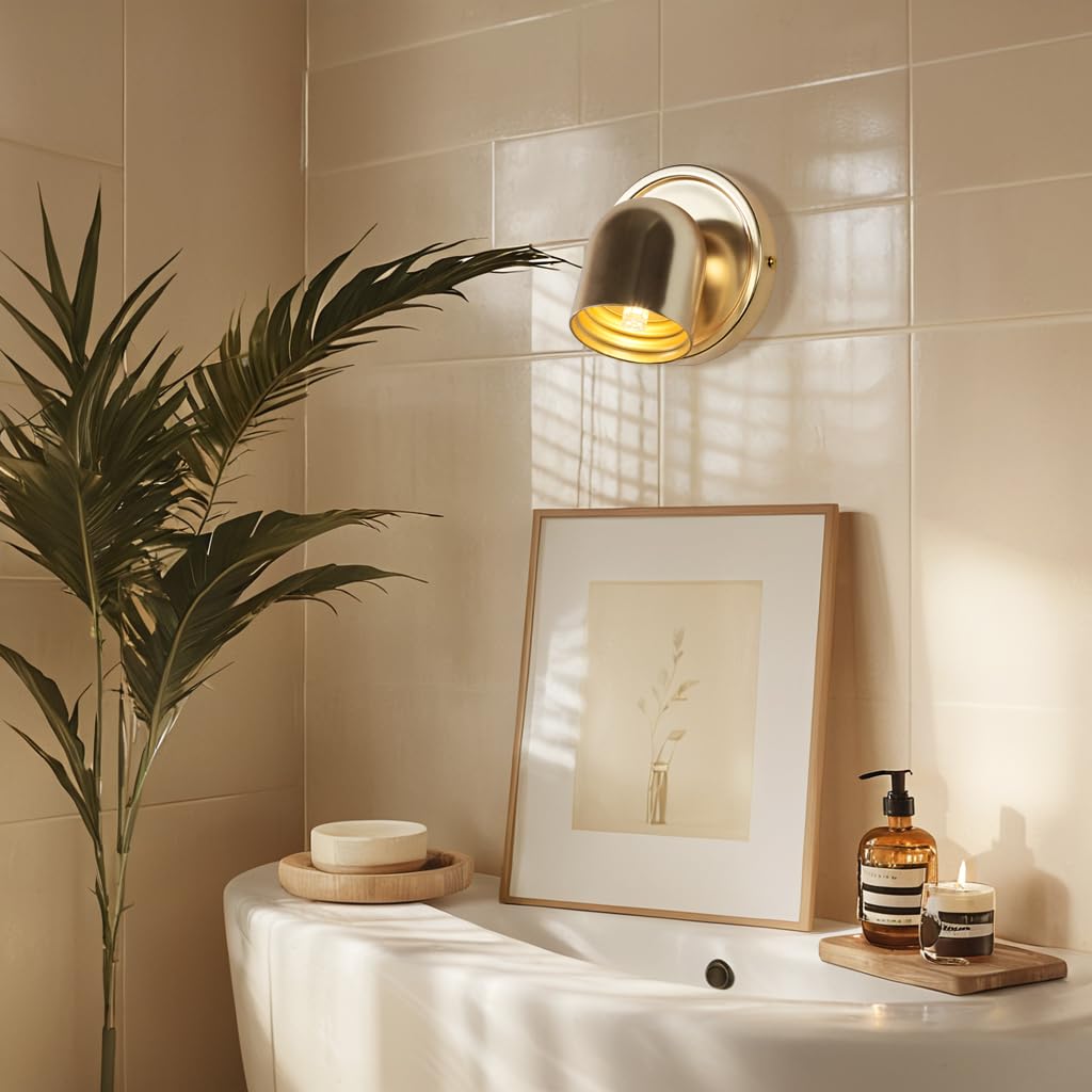 lampy ścienne do sypialni mosiężna mała kopuła LED szwedzki design łazienka salon światło do kuchni wejście przechowywanie pokój 11,4 cm x 11,4 cm x 11,4 cm