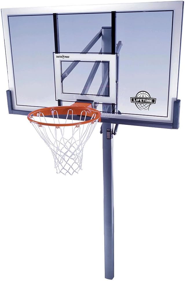 Lifetime 78888 In-Ground Power Lift Backboard Basketball System, 54-Inch