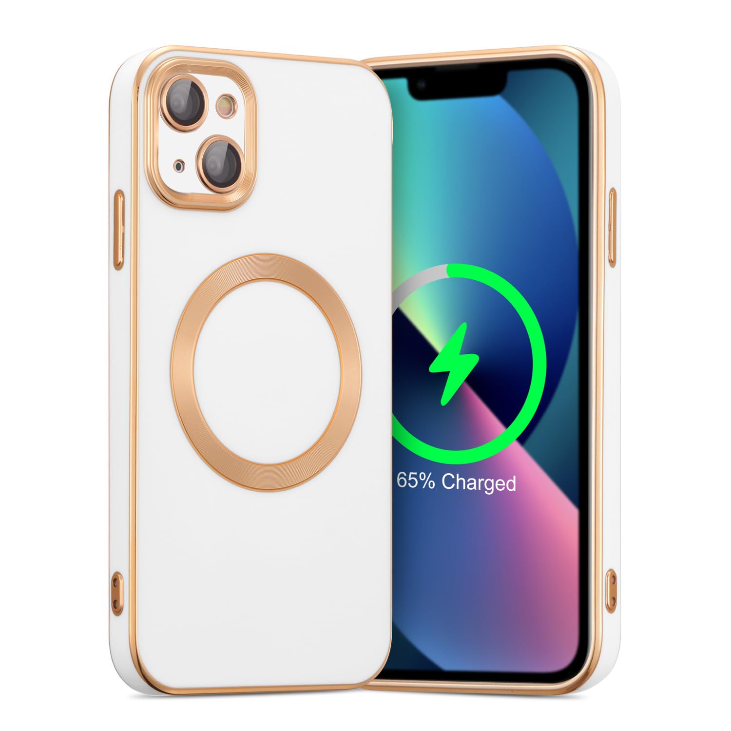 Coque iPhone 13 MagSafe blanche idéale pour charger son téléphone en voyage - 8
