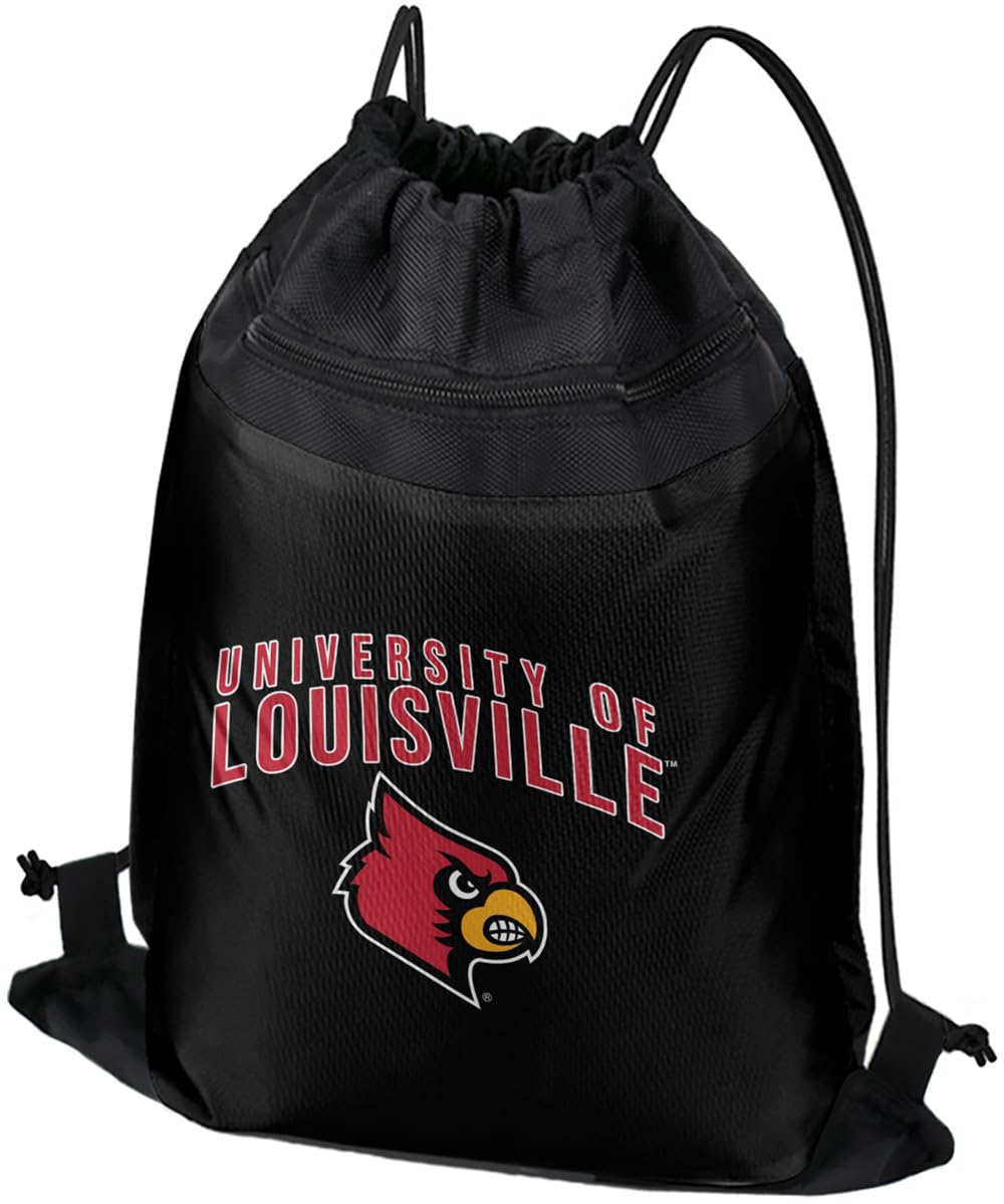 Campus Lab University of Louisville Primary Logo Drawstring Backpack Sports Bag Sackpack, Perfect for Gym, Yoga, Practice or Travel