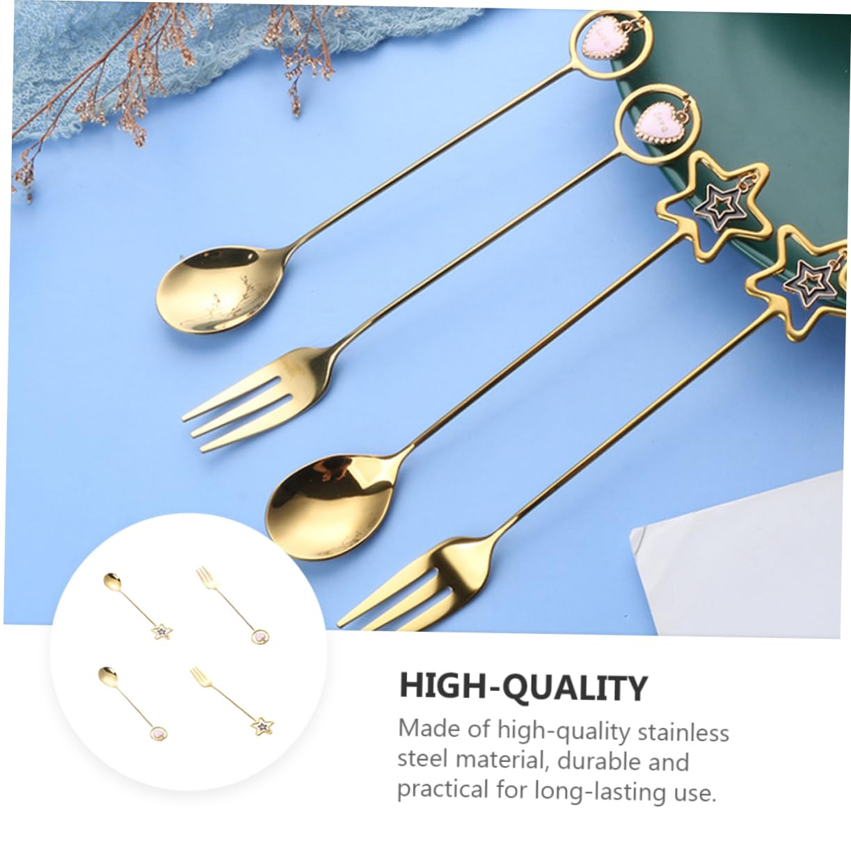 NAMOARLY 1 Set Tableware Stainless Steel Christmas Cutlery Coffee Spoons Stocking Stuffer Stainless Steel Dessert Spoon Christmas Spoon Fork Soup Spoon Decorate Food