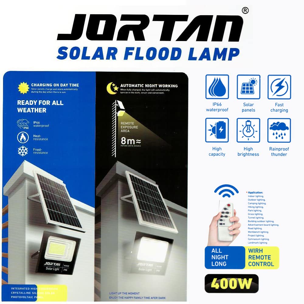 Faro 400W 380 Led con Pannello Solare e Telecomando