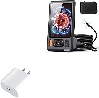 BoxWave Charger Compatible with Depstech Triple Lens borescope Inspection Camera (5 in) - PD GAN miniCube (30W), 30W Tiny PD GAN Type-C Wall Charger - Winter White