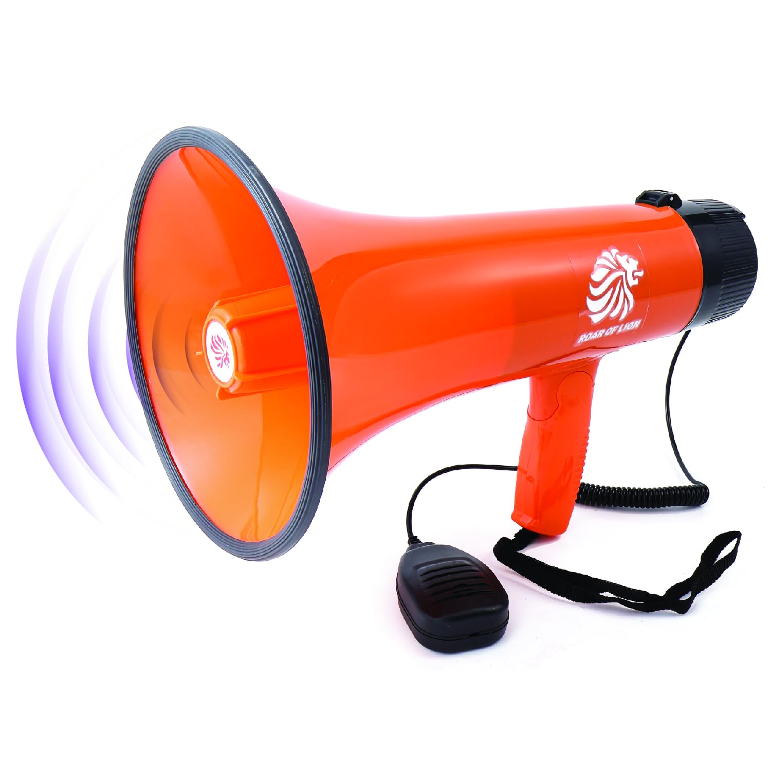Roar of Lion Bullhorn Megaphone with Siren & Volume Control/Recorder - Waterproof 15W Reliable and Consistent Performance, 200-sec Voice Recording