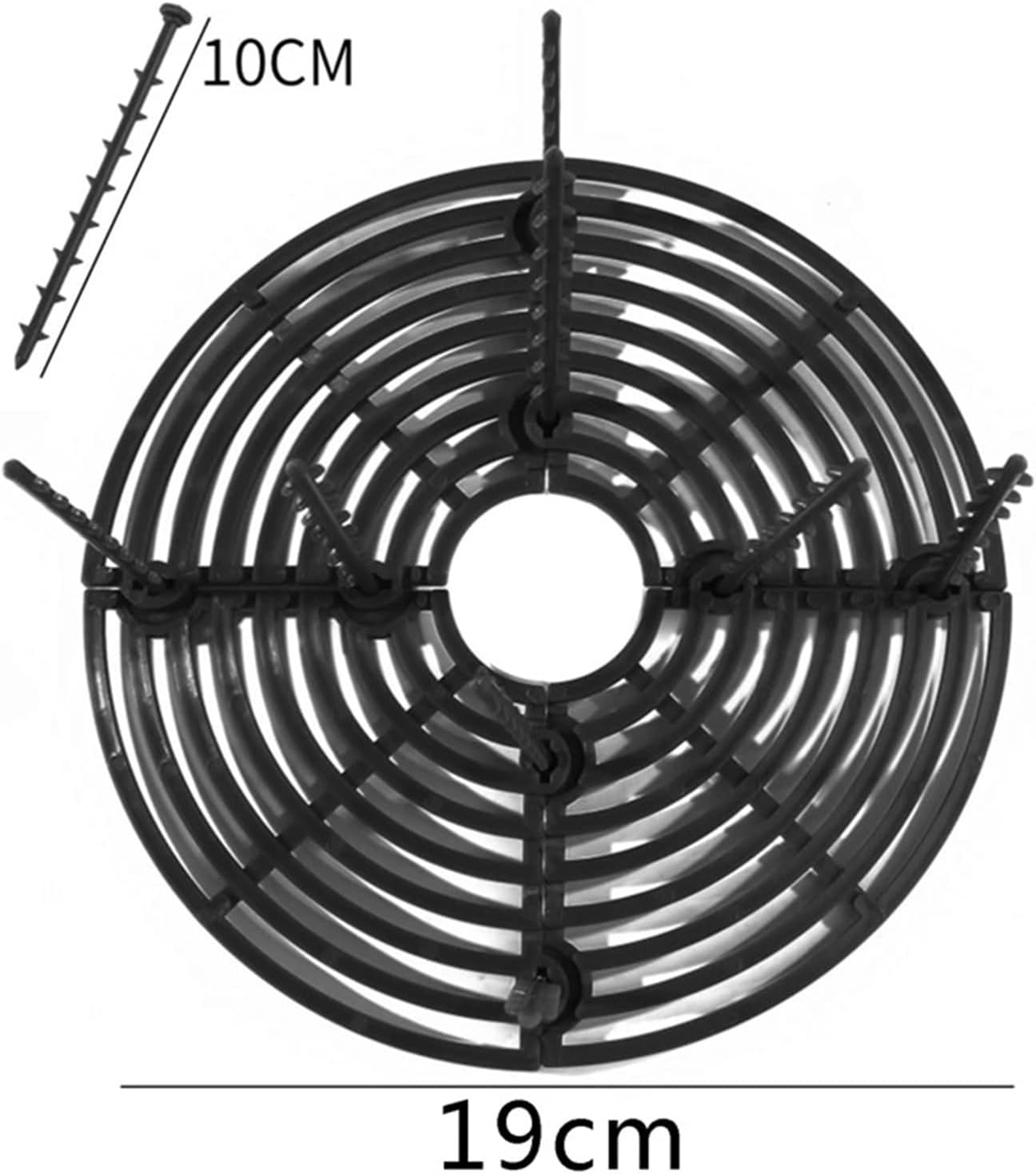 Plant Pot Cover 5PC Plant Pot Soil Guard with Nails Grid Cover Baby Safety Mouse Garden Home Protector Repel Cats for Outdoor Garden(Brown Round 19cm)