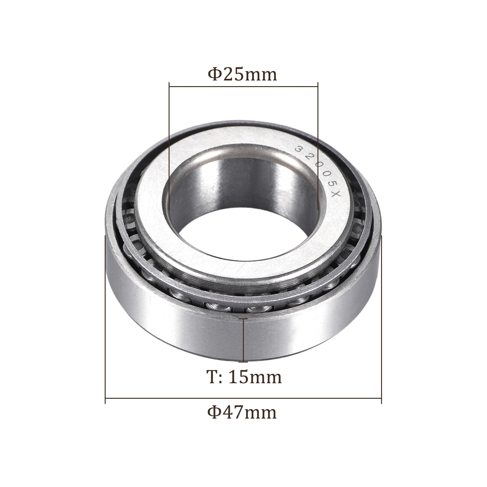 Cuscinetto A Rulli Conici 32005X - 25x47x15 Mm, Acciaio Cromato Per Trasmissioni Industriali