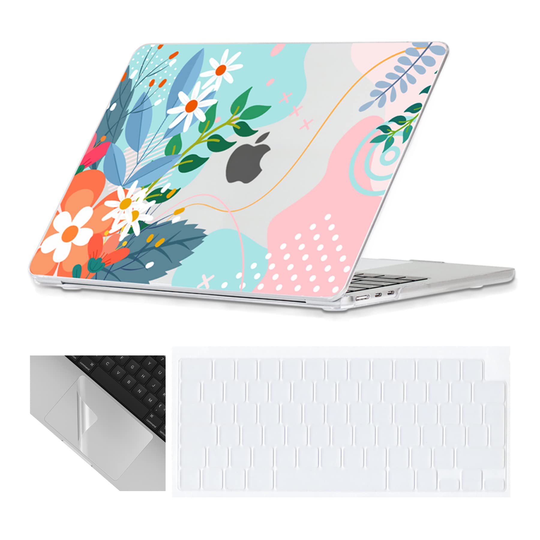 Se7enline Compatible with 13.6 MacBook Air Case M2 M3/M4 2022-2025 for Mac Air 13.6-inch A2681/A3113/A3240 Laptop Hard Shell Case with Keyboard Protective Cover & Trackpad Protector, Colorful Floret — view 37