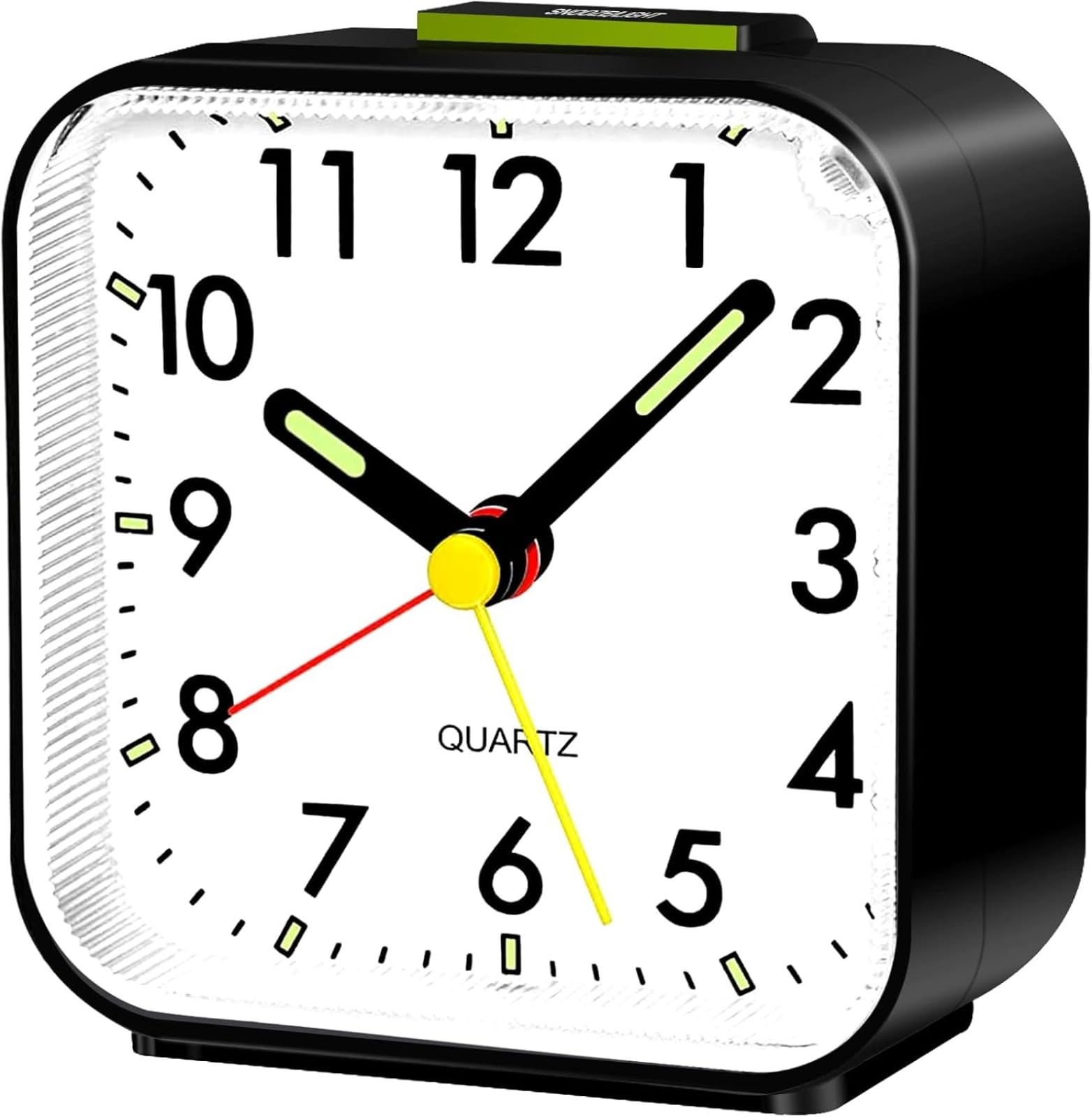Reloj despertador analógico silencioso, funciona con pilas, reloj de noche de cuarzo