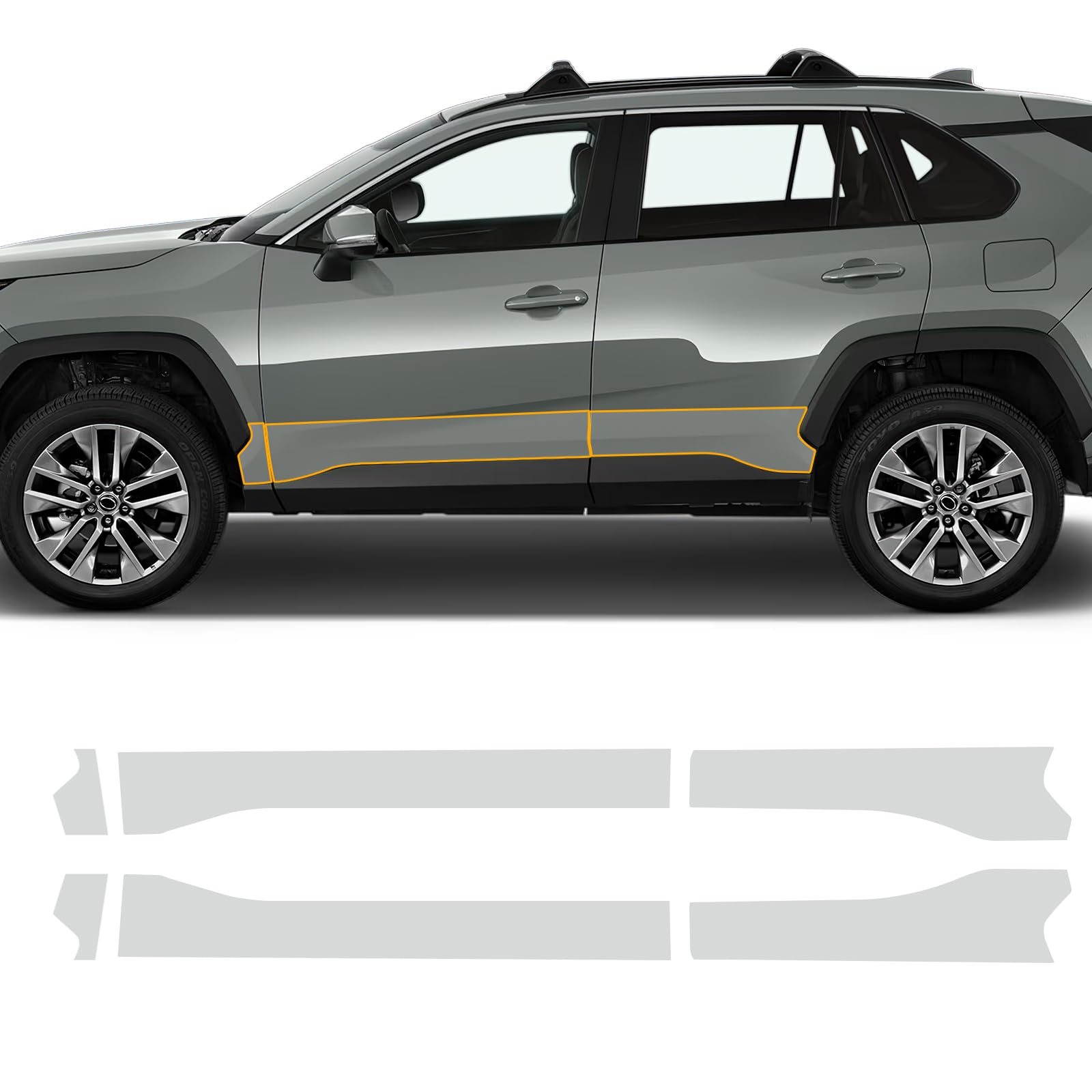 FDAIUN for Toyota RAV4 2019-2024 PPF Precut 8.5mil TPU Car Paint Protective Film Scratch Protector Exterior Accessories (Lower Side of Front and Rear Doors 6Pcs)