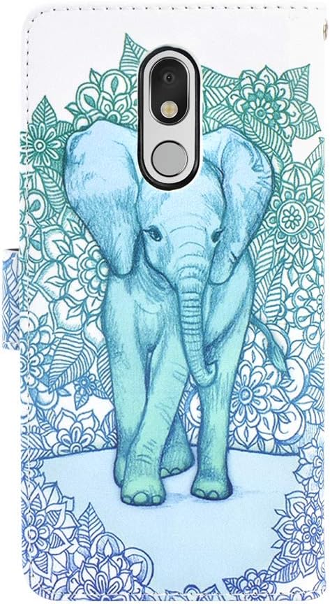 UrSpeedtekLive LG Stylo 5 Case, LG Stylo 5 Plus Case, Premium PU Leather Wristlet Flip Wallet Case Cover with Card Slots & Stand for LG Stylo 5 - Elephant