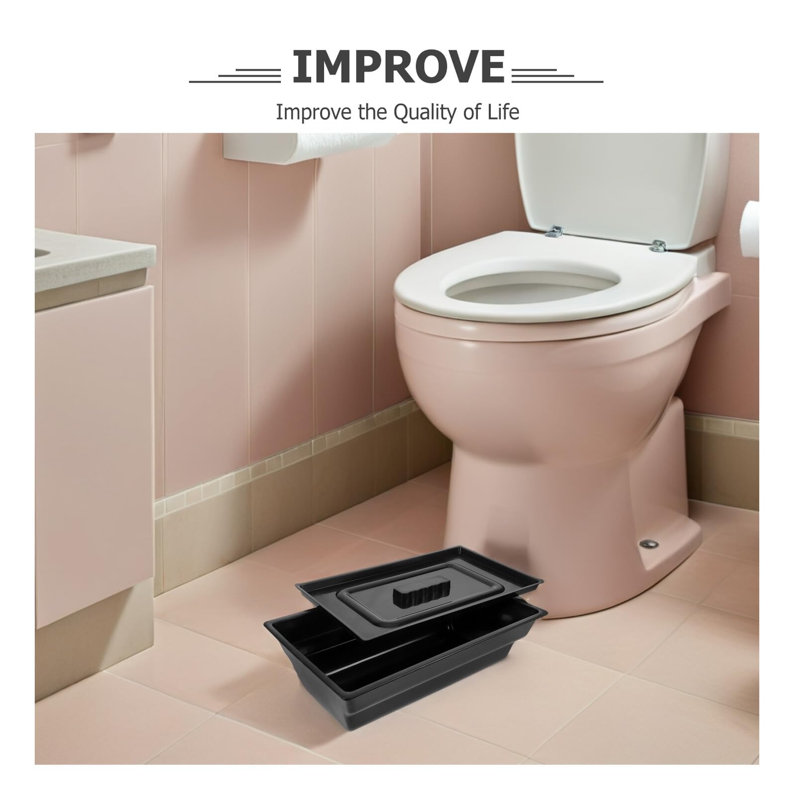 Baño para Ancianos Silla de Inodoro Portátil de Plástico para Silla de Ruedas para Cuidado de Personas Mayores Baño