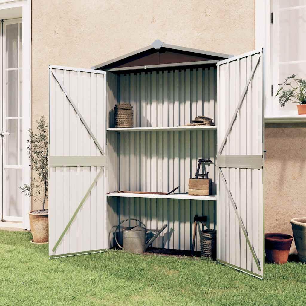 vidaXL Capanno da Giardino Marrone 116x45x175 cm in Acciaio Zincato