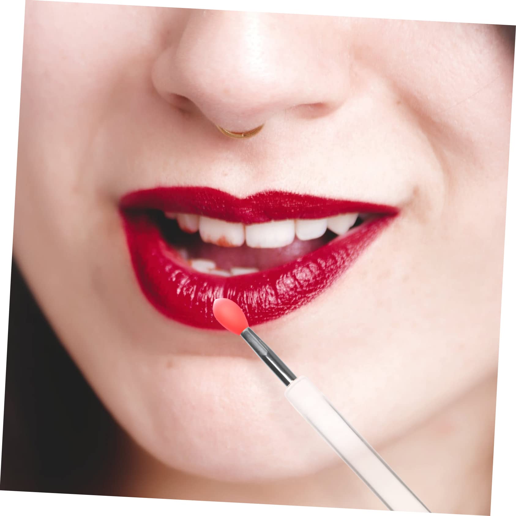 Baluue Silicone Lip Brush Lipstick Pen Lip Mask Brush Makeup Use 6pcs Set Compact and Portable for Travel and Daily Use