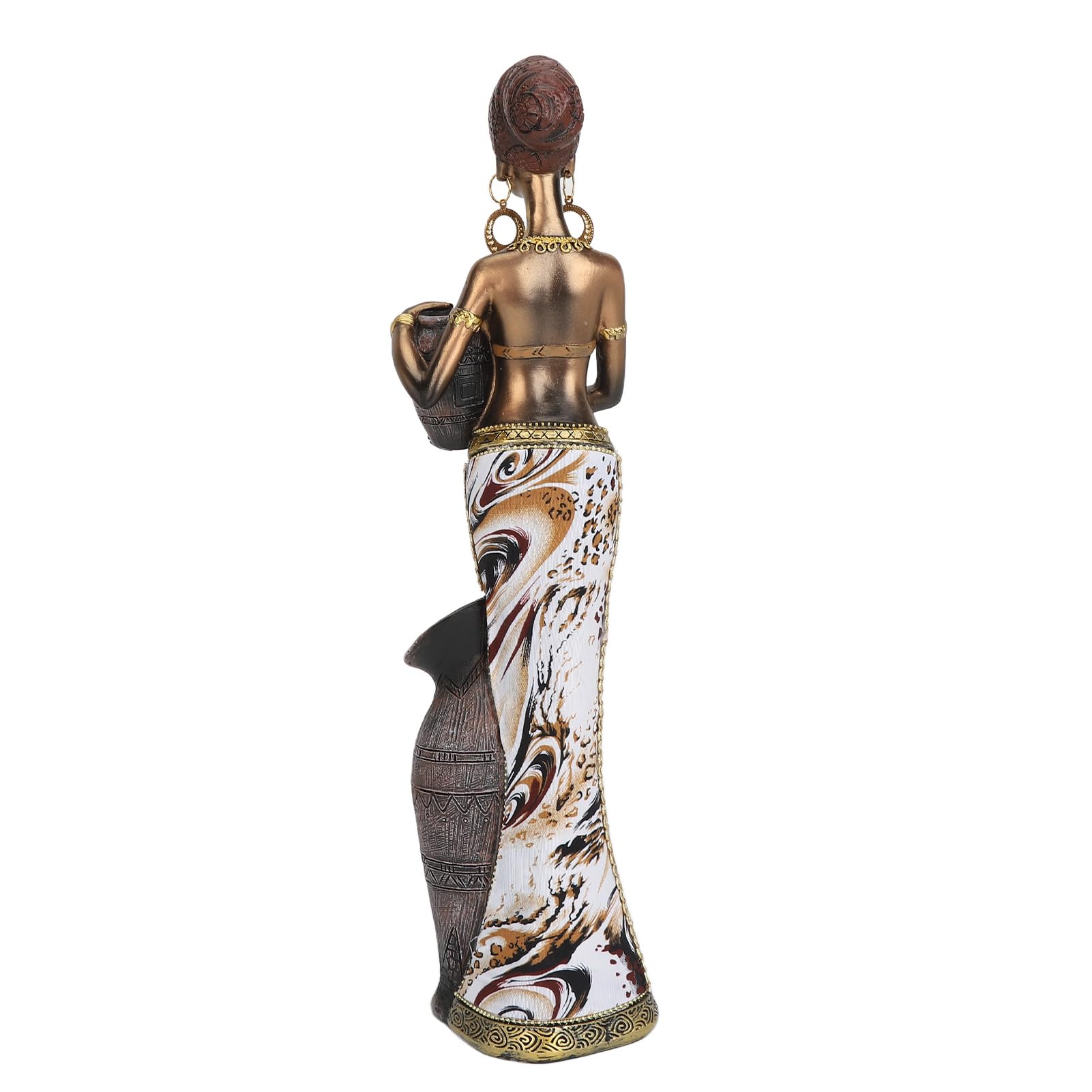 afrykańska kobieta statua ręcznie wykonana z żywicy plemienna figurka damy Vintage realistyczna tajemnicza afrykańska dama rzeźba na półkę na biurko (G04172A)