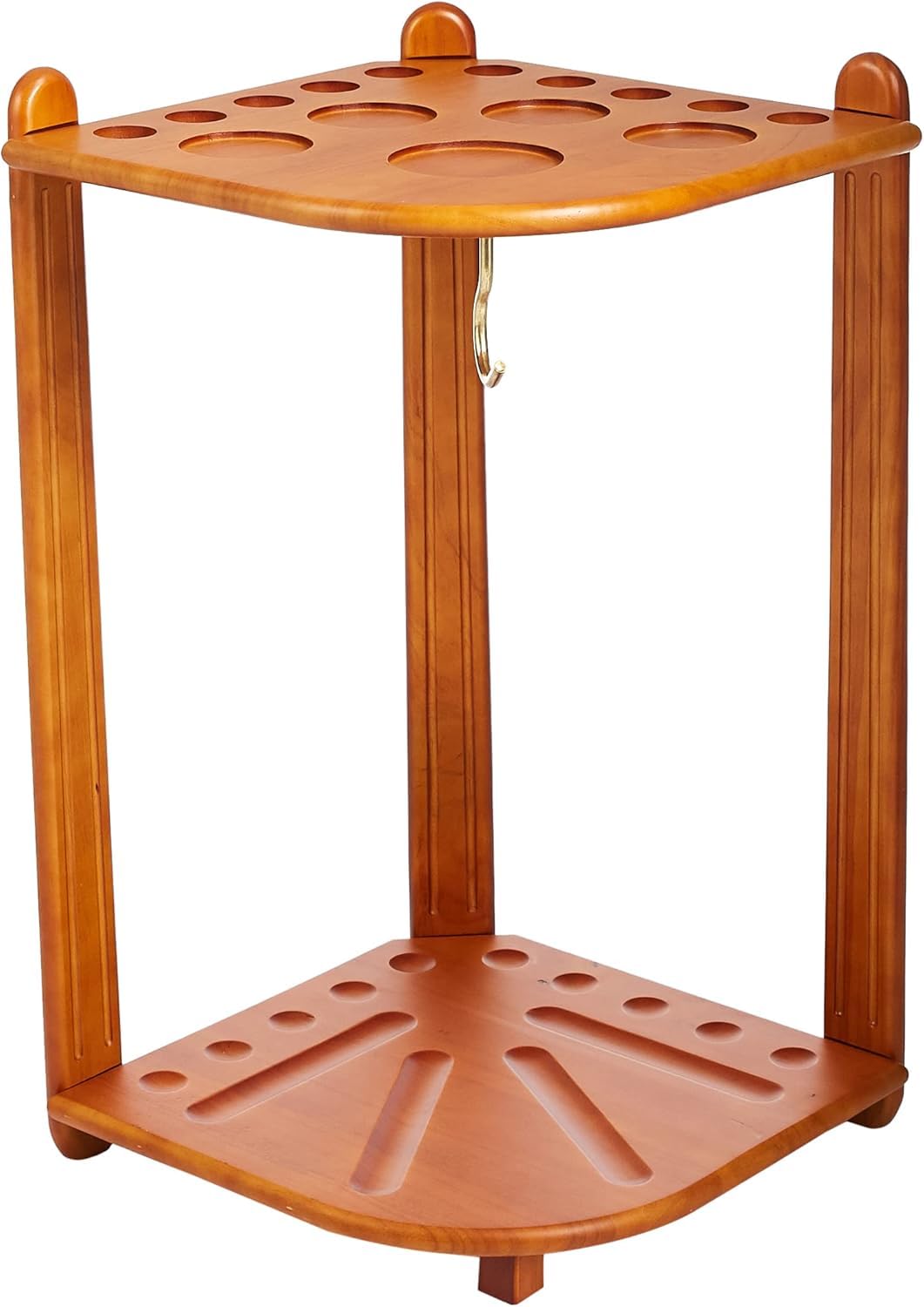 Viper by GLD Products Hardwood Corner Floor Billiard/Pool Cue Rack, Holds 10 Cues, Oak Finish, 26.25" L x 15.50" W x 15.50" H