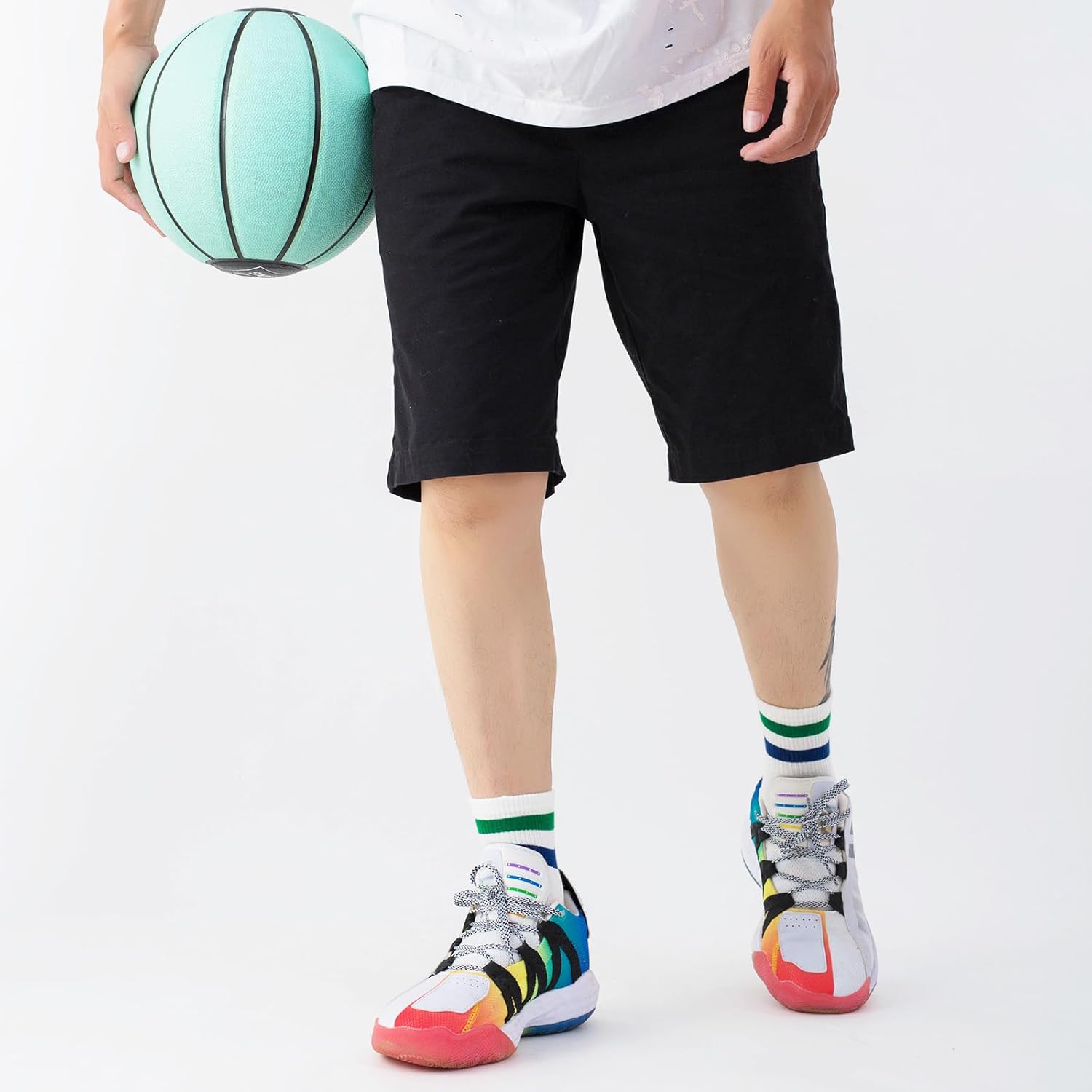 SISOSOCK Quarter Crew Cotton Socks for Women Striped Athletic Casual Breathable Socks 6-10 Pairs with Gifts Box - Image 6