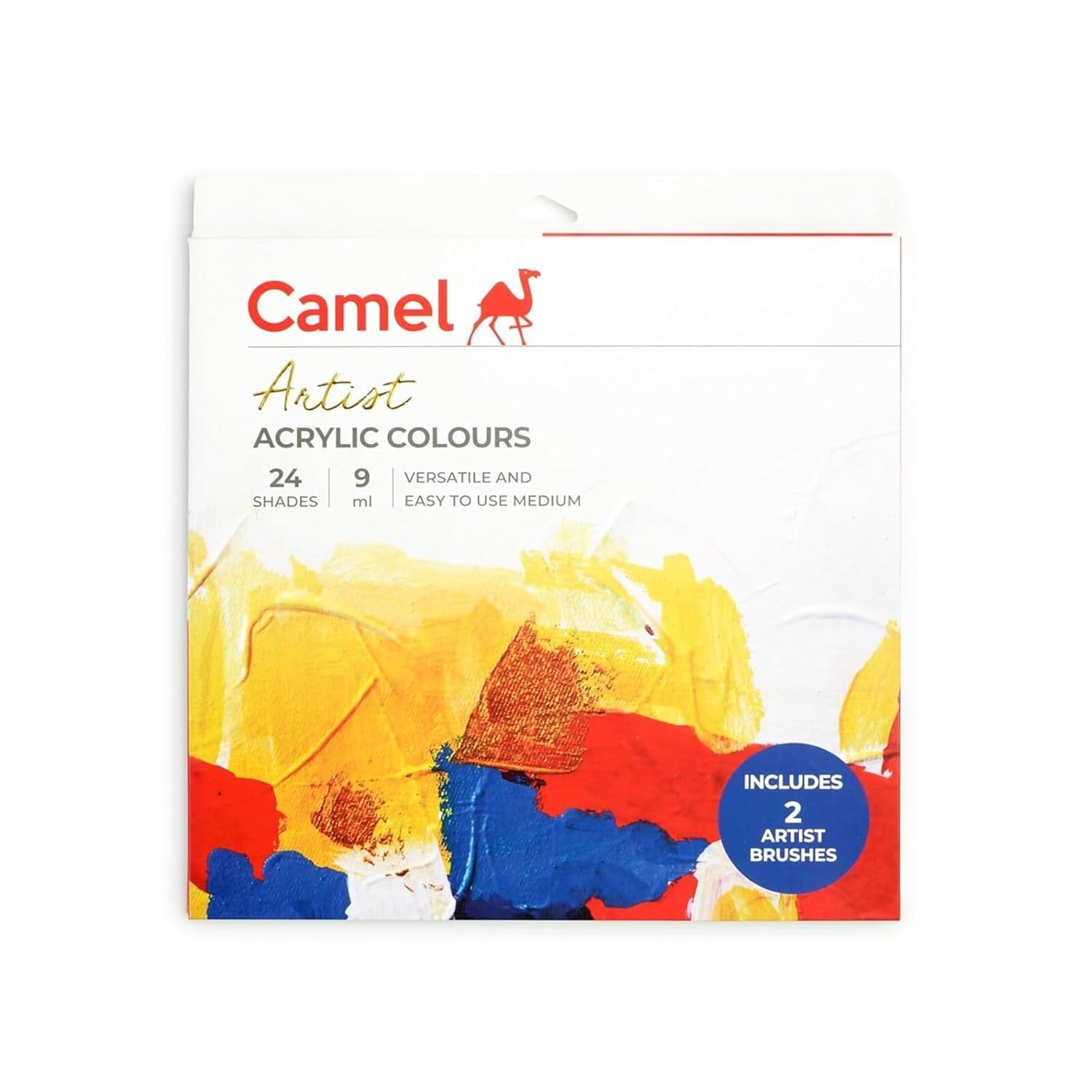 Camlin CAMEL 0899758 24 * 9 ML + 1 TITANIUM WHITE TUBE 20ML ARTISTS ACRYLIC COLOR PAINT SET (24 SHADES) (Set of 25 Multicolor)-image-41