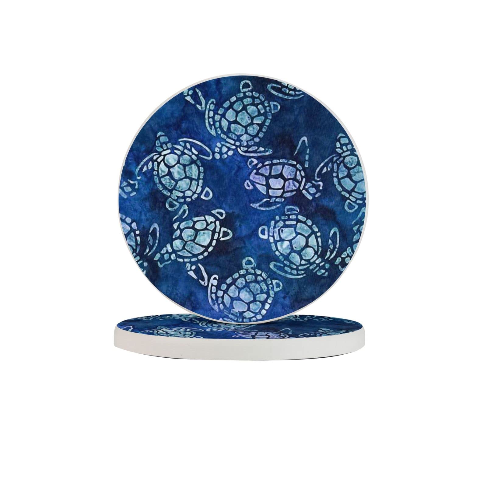 Sea Turtles Four Pieces Drink Coaster for Tabletop Protection Place Mats for Home Decor