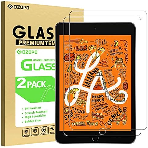GOZOPO Screen Protector for iPad mini 5 (2019) and iPad Mini 4, [Premium 2.5D Edge] iPad mini 5 Tempered Glass Film [2-Pack] Cover