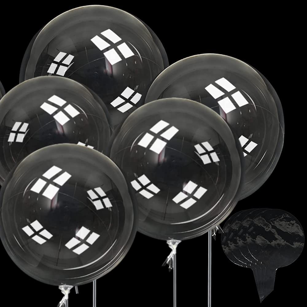 FI - FLICK IN Transparent Latex Bubble Balloons 20 Inches Crystal Clear Bobo Balloon for Led Light Up Helium Style (Pack of 10)-image-49