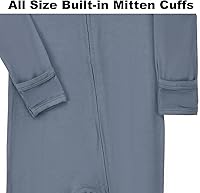 Vista 7 de Aablexema Pijama sin pies con cremallera y mitón, rayón de bambú, pijama de manga larga para bebé