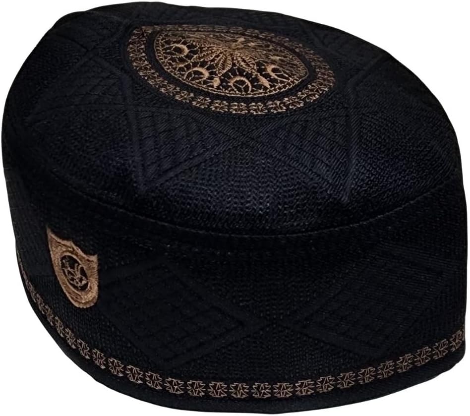 Al-Ameen Muslim Gift Muslim Men Kufi Hat AMN-002 Islam Prayer Cap Unique Design Beanie Round Topi Headwear Ramadan Eid Gift image 4