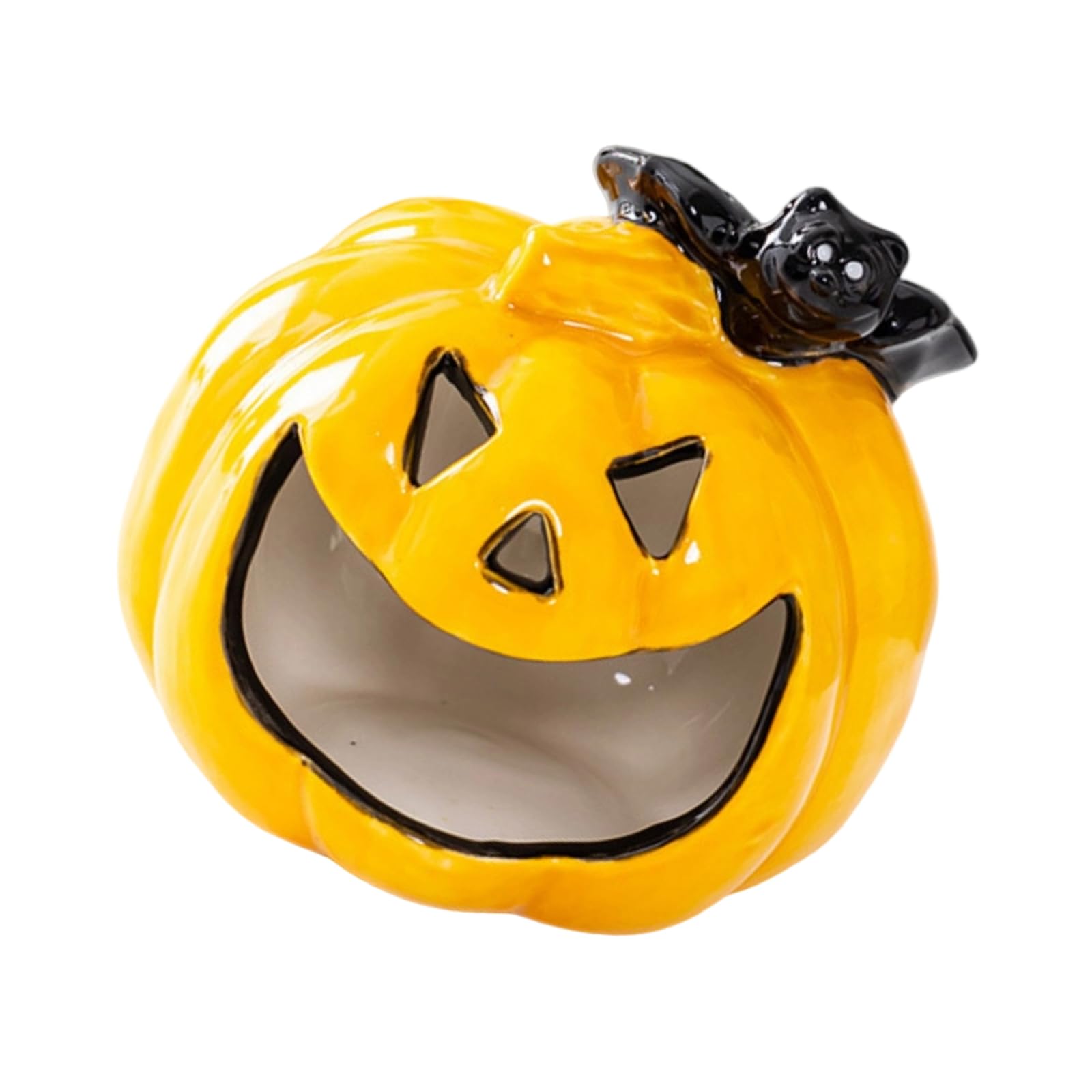 Halloween Holders Tealight Votive Holder with Funny Face, Pumpkin Glims Decorative Halloween Centerpieces Pumpkin Holder Centerpiece