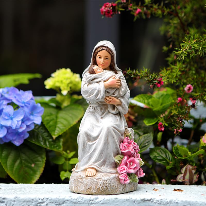 Lighted Virgin Mary Statue for Women – Hand-Painted Resin Mother