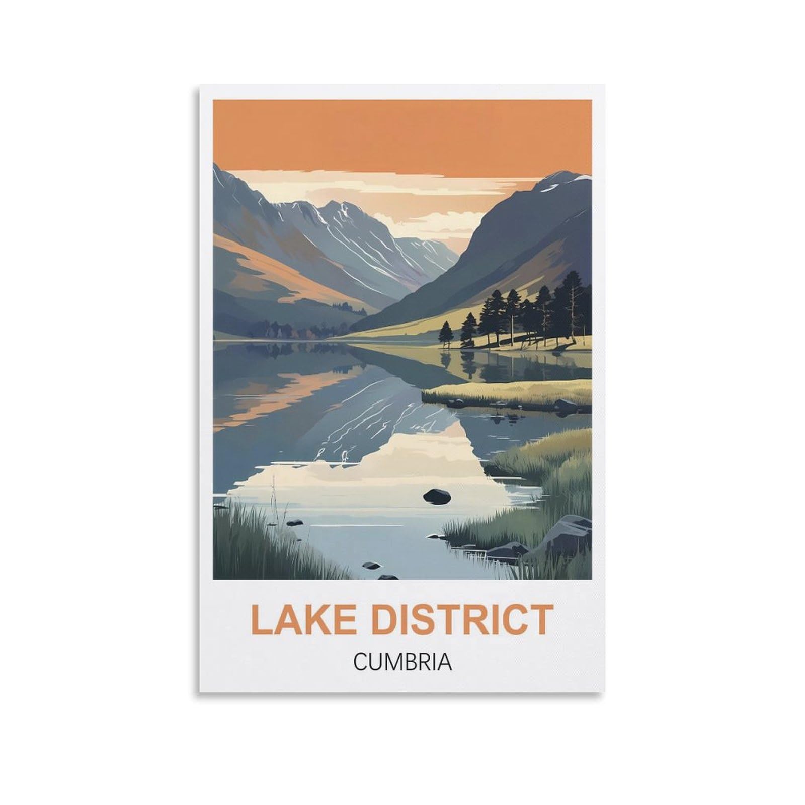 Nprzm A104 Vintage Metal Tin Sign Lake District Cumbria Vintage Metal Tin Sign For Cafe, Bar, Pub, Beer Club Wall Decor 20X30cm