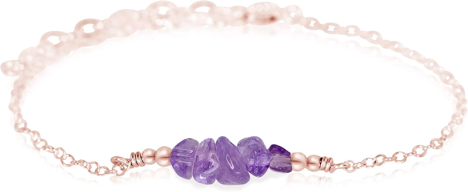Amethyst Chip Bead Bar Bracelet