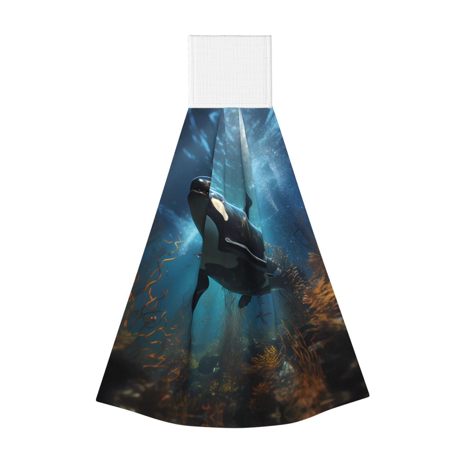Huge killer whales Highly Absorbent Dish Towels Soft Coral Fleece Wipe